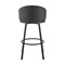 Armen Living Noran Swivel Bar Stool in Black Metal with Black Faux Leather 840254335721 - alternate 9